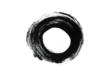 A minimalist black brushstroke forming a circular shape on a clean white background. symbolizing simplicity and harmony. ideal for artistic or design-related projects