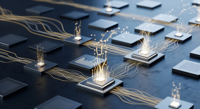 Futuristic AI Multi Agent System Financial Analysis - Powered by Adobe