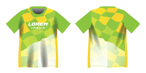 abstract yellow and green background pattern for sport jersey design mockup