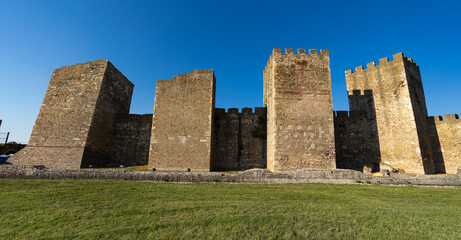 Fortress walls and towers of Smederevo Fortress in Serbia