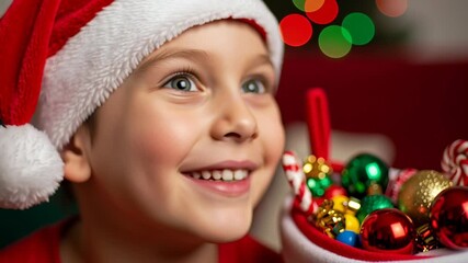 Joyful Christmas Morning - A Childs Delight with Ornaments.