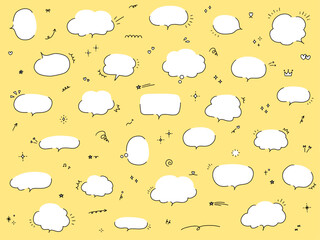 手書き風のかわいいふきだしセット