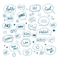 doodle speech bubbles