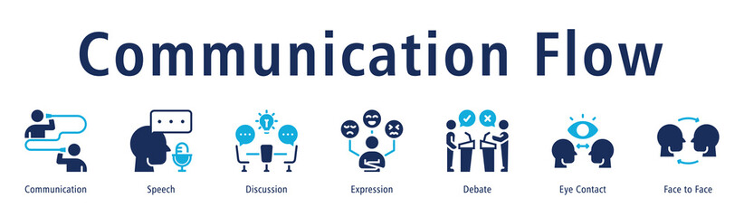 Communication Flow Web Banner Duotone