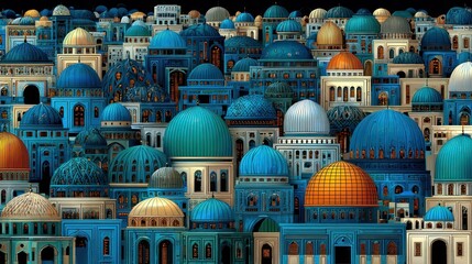 Intricate city of domes, rich colors