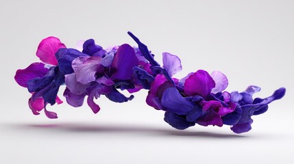 Abstract ink splatters in vibrant purple and pink hues