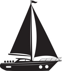 sailboat graphic black white vector nautical mast portholes