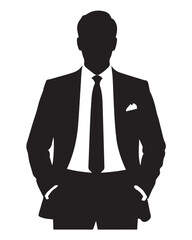 businessperson vector portrait waist up formal attire icon
