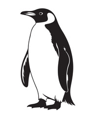 penguin silhouette logo icon minimal line art vector for branding