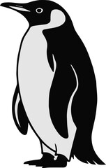 penguin silhouette vector illustration black and white design