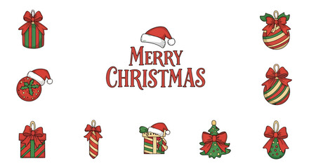 Delightful Christmas icons to spread holiday cheer, featuring vibrant gifts, trees, snowflakes, and ornaments for your festive designs and merry projects