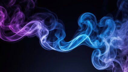 Abstract Smoke Art - Purple and Blue Hues on Dark Background.