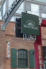 Fototapeta premium digital sign at The Distillery Winter Village 2025 (Cherry St entrance), Toronto