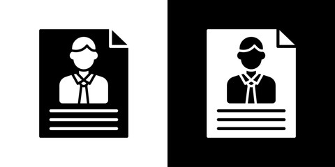 Candidate Resume Icon Vector Illustration. Designed For Creative Flexibility In Light And Dark Versions. 