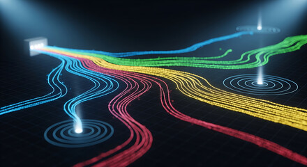 AI Video Transcription and Translation Abstract Technology