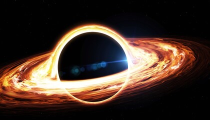 Fiery accretion disk surrounds a mysterious black hole in deep space