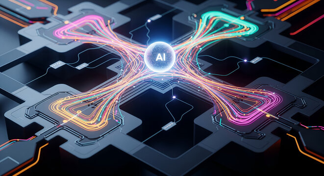 AI Video Editing Automation Abstract Technology Background