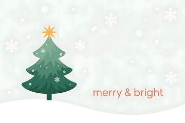 Merry and Bright Christmas Tree Greeting Card