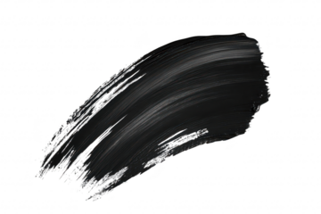 A dynamic black paint stroke on a white background. artistic expression and creativity. perfect for use in design projects or as a background element