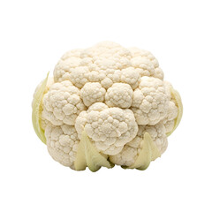 Fresh whole cauliflower head isolated on transparent background