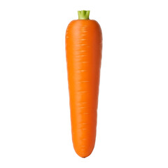 Fresh orange carrot with green stem, healthy vegetable, isolated on transparent background