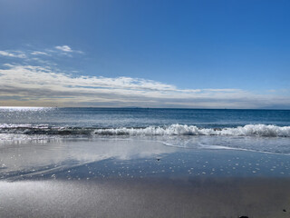 Tranquil Ocean View with Clear Sky and Soft Rolling Waves