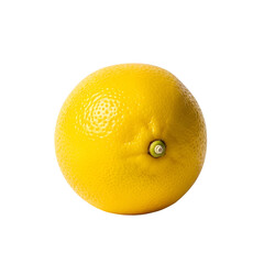 Fresh yellow lemon fruit with a vibrant peel, isolated on transparent background