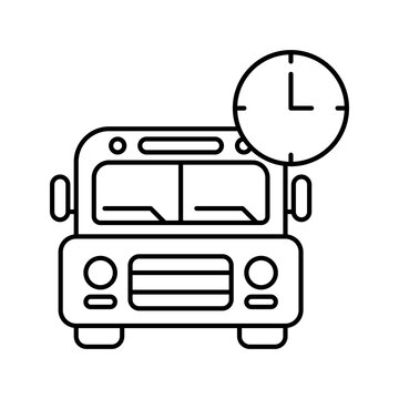 Lineart bus schedule school transport public transit time table.
