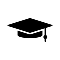 Flat icon graduation cap academic achievement university student degree.
