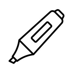 Lineart marker pen draw highlight writing tool school supply.
