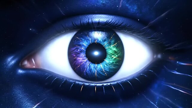Cosmic Eye with Space, Abstract, Detail, and Colorful.