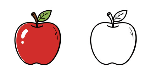 シンプルなリンゴのアイコンイラスト