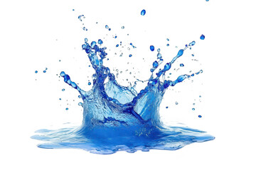 A stunning splash of blue water against a white background. capturing the moment of impact as droplets scatter. ideal for creative projects. advertisements. or artistic expressions