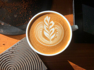 cup of coffee on table 