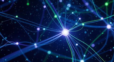 Neural Network: The image presents a vibrant visualization of a neural network, capturing the complex connections and interconnectedness of data points within the system.