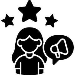 Glyph Solid Promotion Star Icon