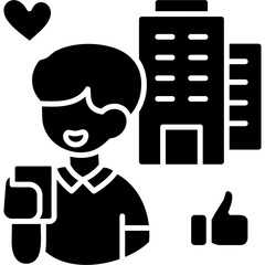 Glyph Solid Corporate Influencer Icon