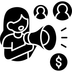 Glyph Solid Affiliate Marketing Icon