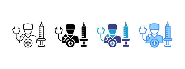 Medical Service icon set multiple style collection