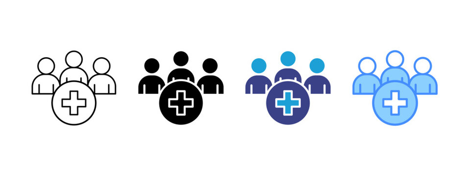 Patient  icon set multiple style collection