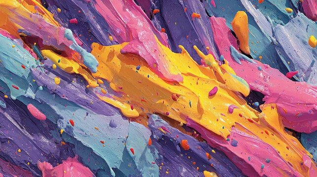 Neon brush strokes and splashes with glowing paint textures, vibrant colors, dynamic composition for NFT art projects, digital painting, and creative backgrounds.