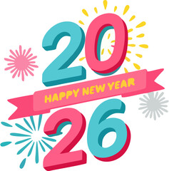 Happy 2026 New Year Gold Typography Celebration Design