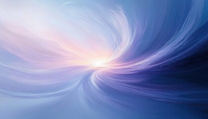 Abstract swirling vortex of pastel colors with a bright glowing center creating a sense of motion and light in soft purple, pink, and blue tones
