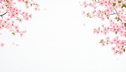Naklejka premium Beautiful spring cherry blossom flowers backdrop with ample empty space for text or design overlay ideal for serene backgrounds.