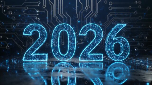 2026 Digital Future Technology Concept with Circuit Board Background