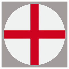 Obraz premium Round flag of england, saint george's cross, national symbol. isolated on white background, Vector