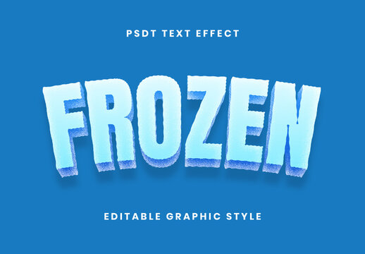 Blue Frosted Christmas Text Effect Bold Ice 3D Font