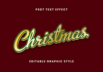 Gold And Green 3D Christmas Text Effect Script Festive Shiny Font