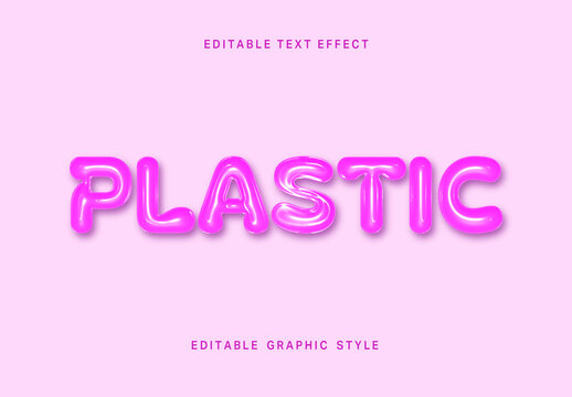 Pink Plastic Text Effect Balloon Glossy Inflated Font