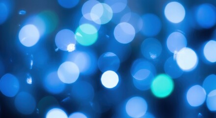 Blue and white bokeh lights with a blue background.